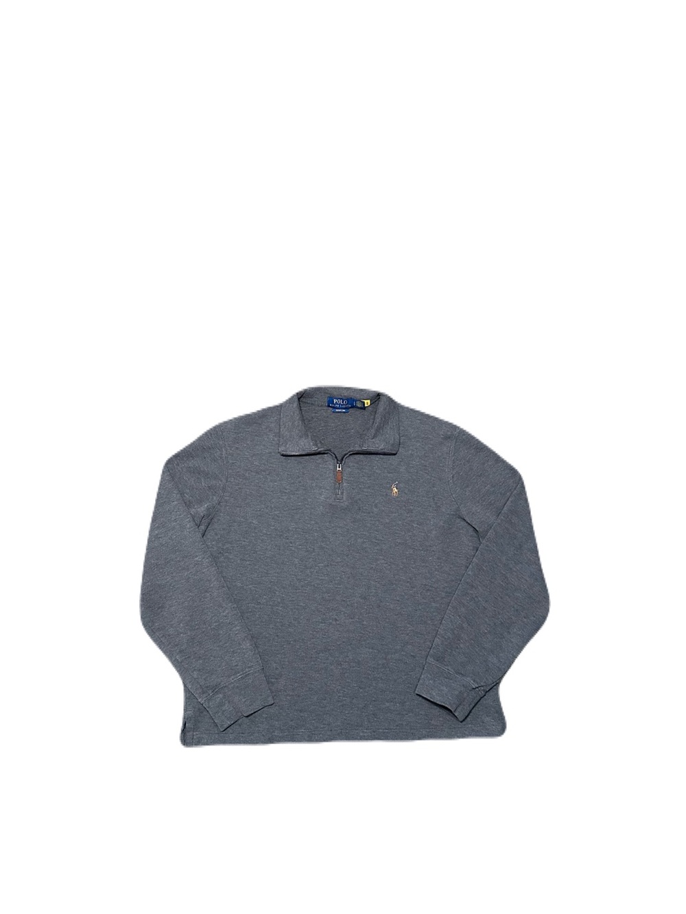 Polo Ralph Lauren Quarter Zip Sweater Mens Large Dark Gray Estate Rib Pullover